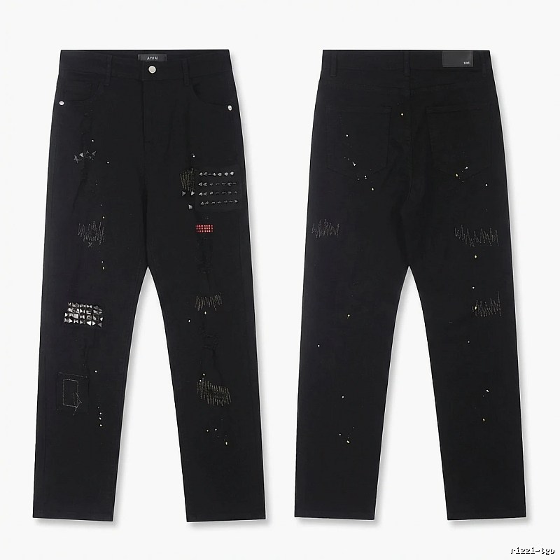 AMIRI Rivet Punk Style Black Pants