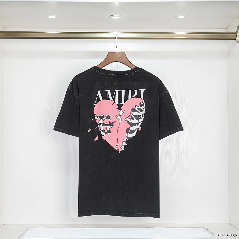 Amiri Summer Graphic T-shirt White Blue Amiri with Bold Graphic