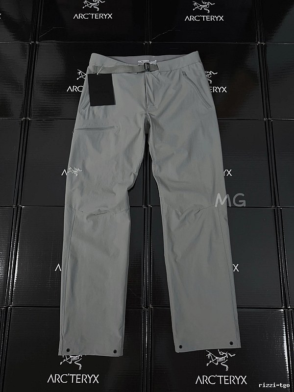 Arc'teryx Gray Technical Hiking Pants with structured outdoor cut and articulated knee seams