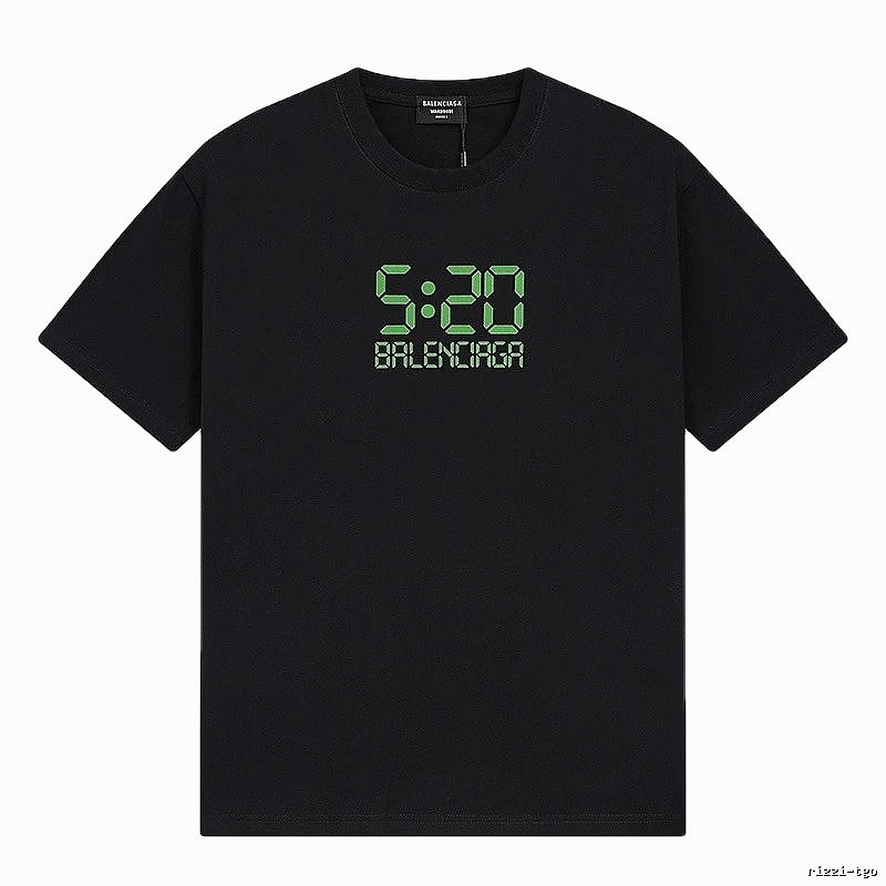 Balenciaga 5:20 Trendy Black Short Sleeve T-Shirt