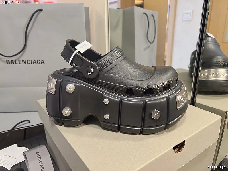 Balenciaga Black Platform Clogs Featuring Easy Entry