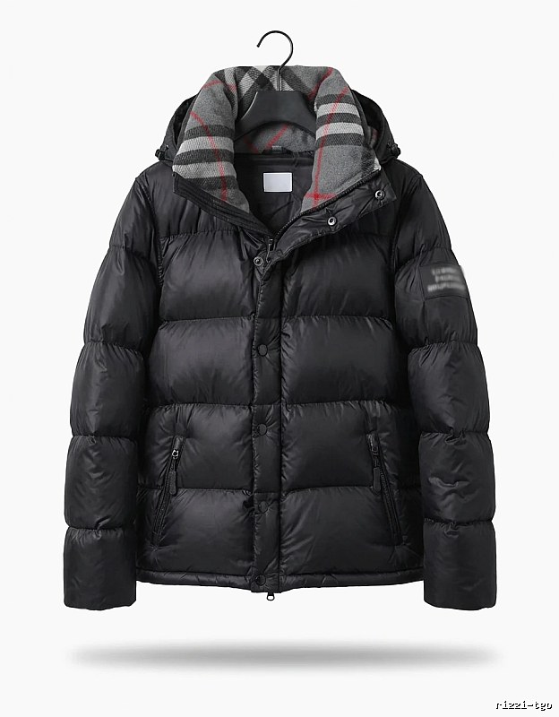 Balenciaga checkered style black down jacket