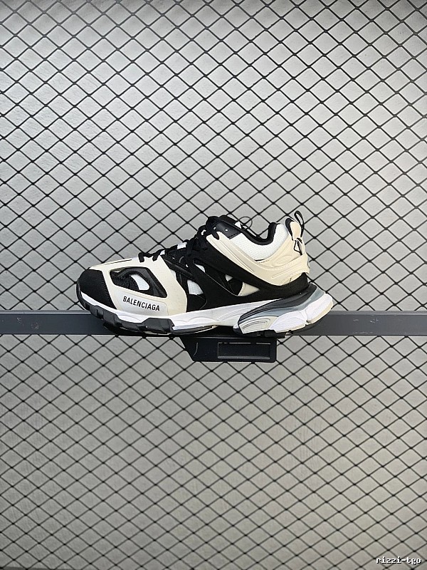 Balenciaga Chunky Runners with Layered Technical Panels in Black and Cream