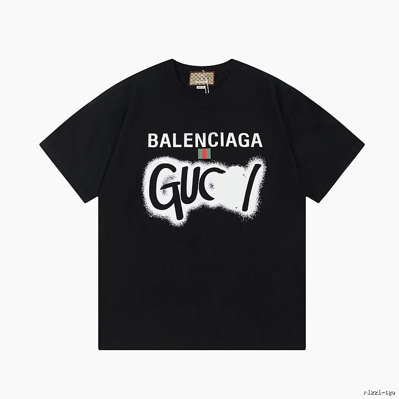 Balenciaga Co-branded Graffiti-style Black T-shirt