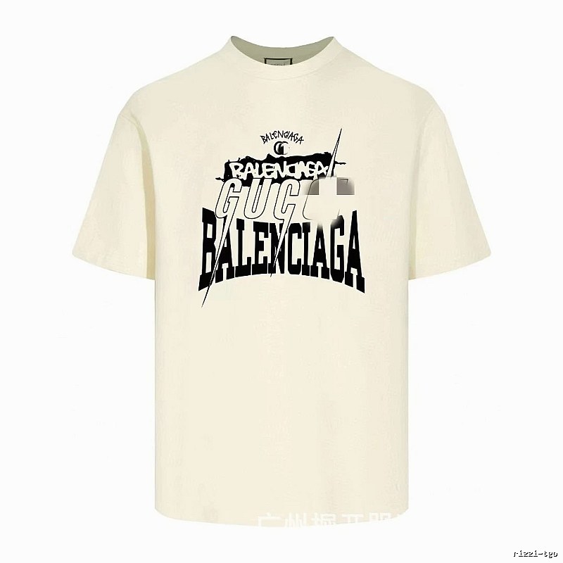 Balenciaga Co-branded Printed Street-style Off-white T-shirt