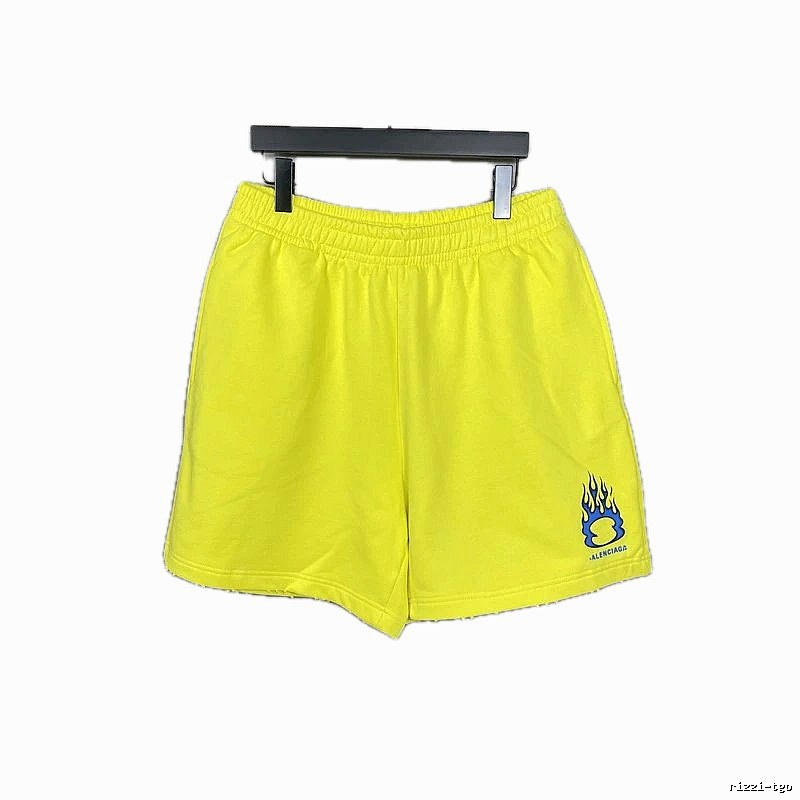 Balenciaga Flame Style Yellow Shorts