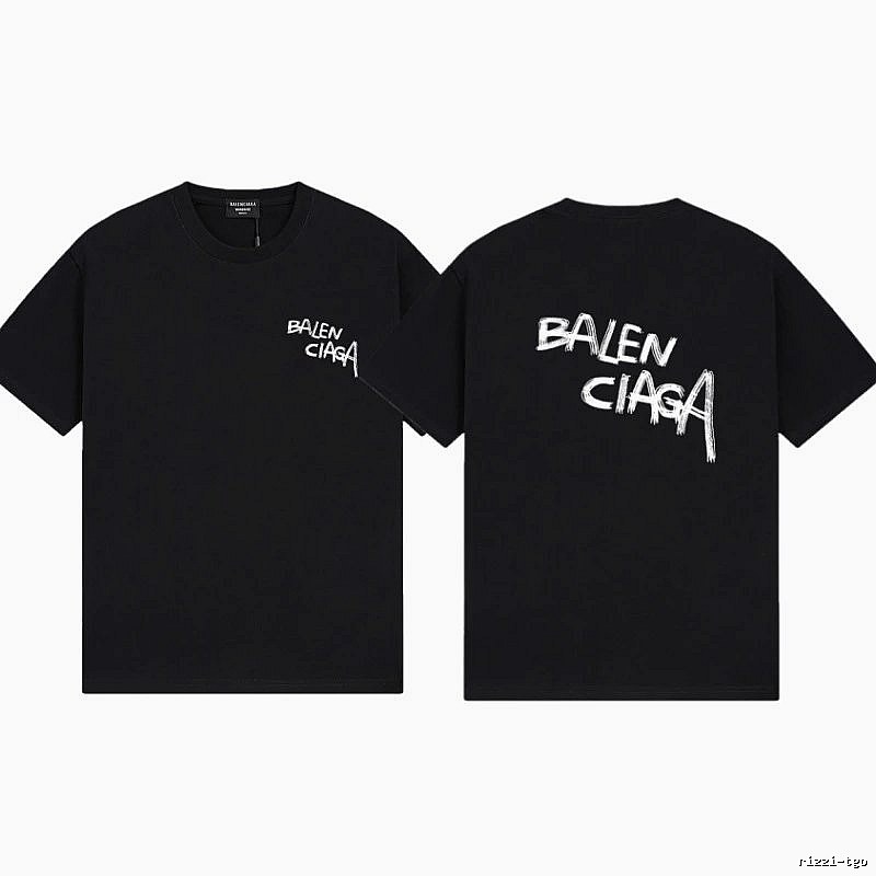 Balenciaga Graffiti Street Style Black Short-sleeve T-shirt