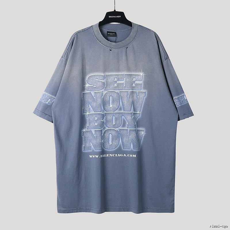 Balenciaga letter grey short-sleeve