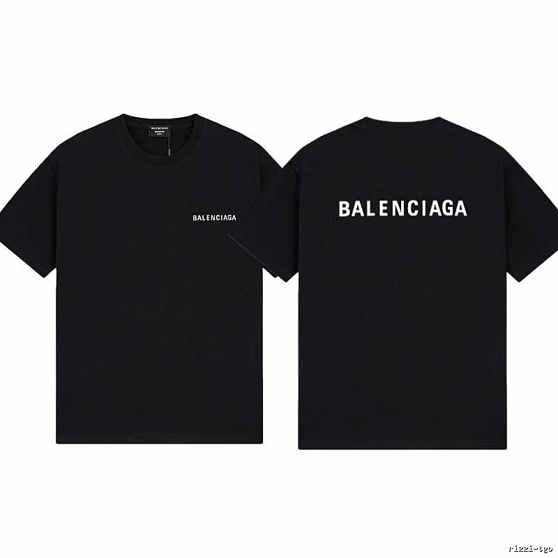 Balenciaga Letter Print Minimalist Style Black T-shirt