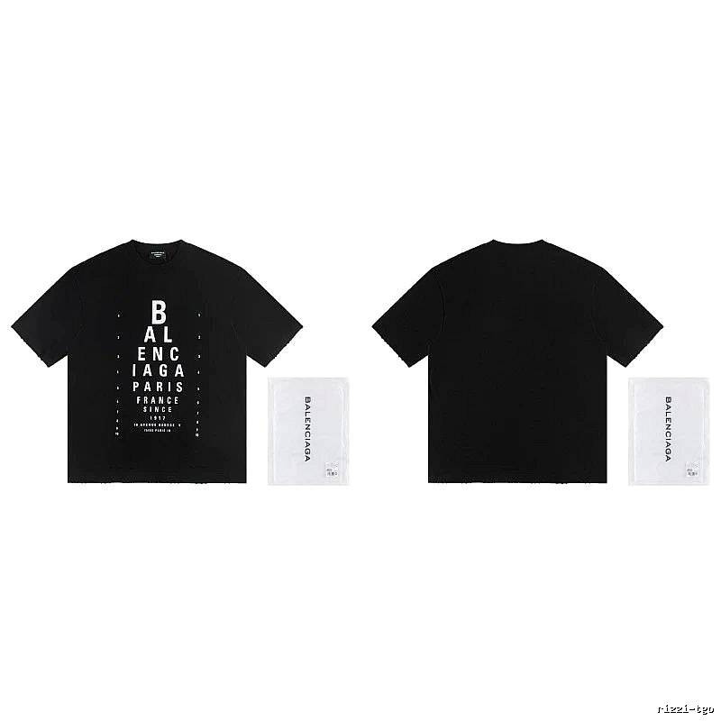 Balenciaga Letter Print Street Style Black T-Shirt