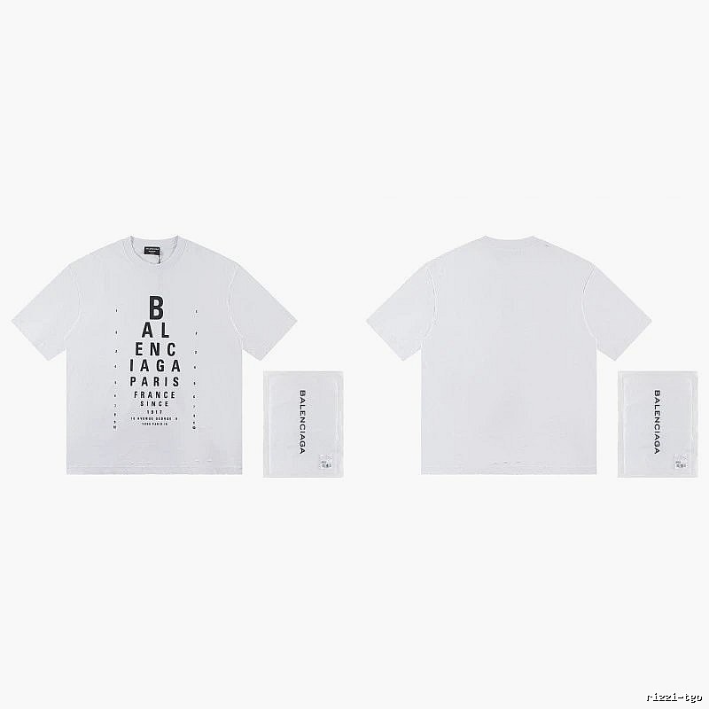 Balenciaga Letter Print Street Style White T-Shirt