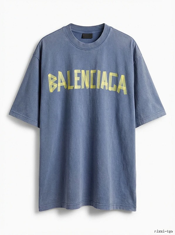 Balenciaga letter-style blue T-shirt