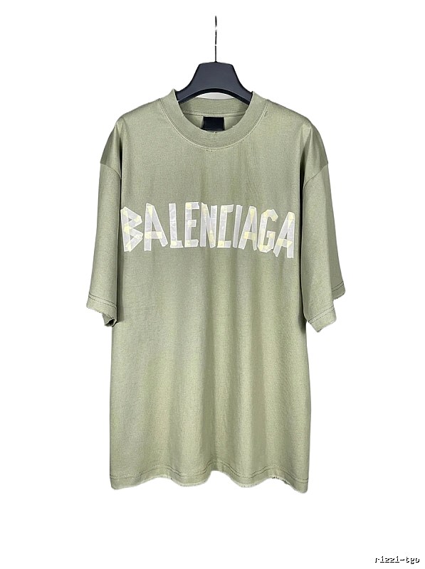 Balenciaga letter-style olive green T-shirt