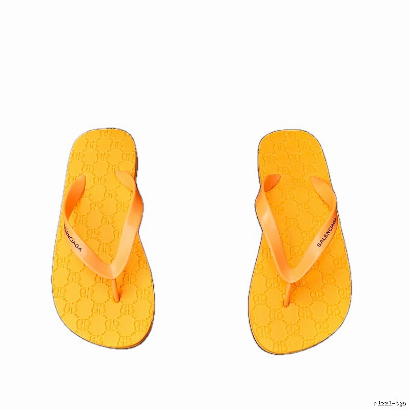 Balenciaga Monogram Casual Style Orange Flip-Flops