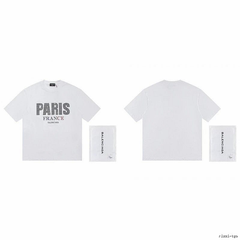 Balenciaga Paris Collection Minimalist Style White T-Shirt