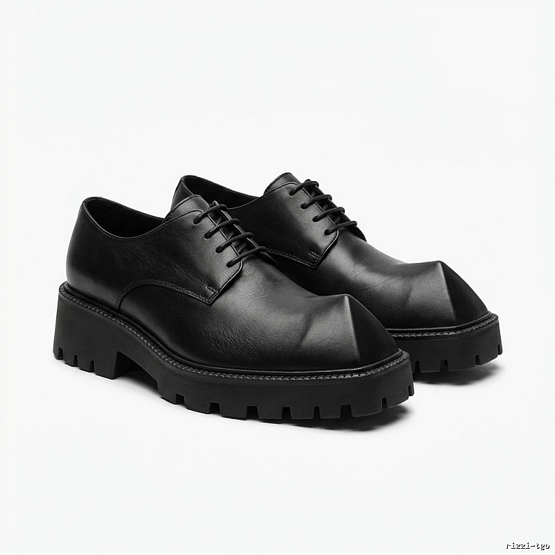 Balenciaga pointed-toe dark leather shoes