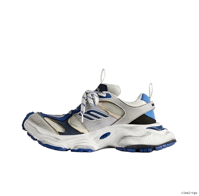 Balenciaga retro-style blue-gray sneakers