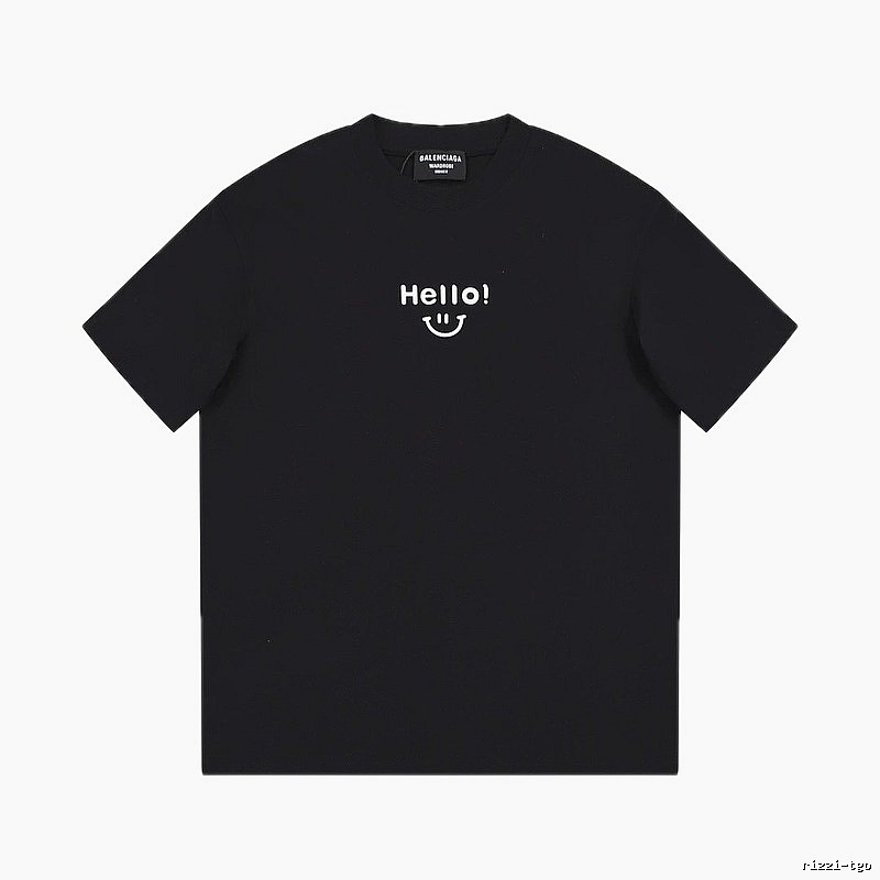 Balenciaga Smiley Print Street Style Black T-Shirt