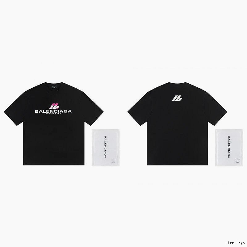 Balenciaga Sport Collection Edgy Cool Style Black Short-sleeve T-shirt