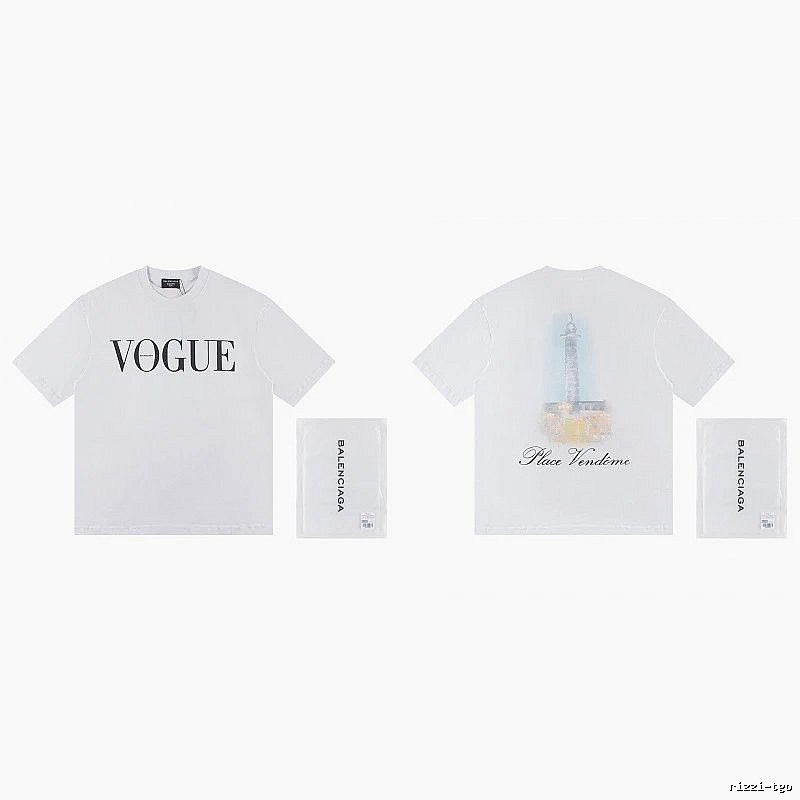 Balenciaga VOGUE Printed Trendy White T-Shirt