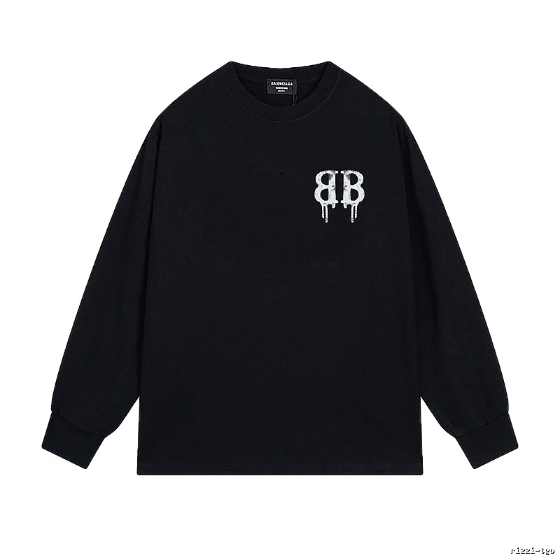 Balenciaga's dark style black long T-shirt