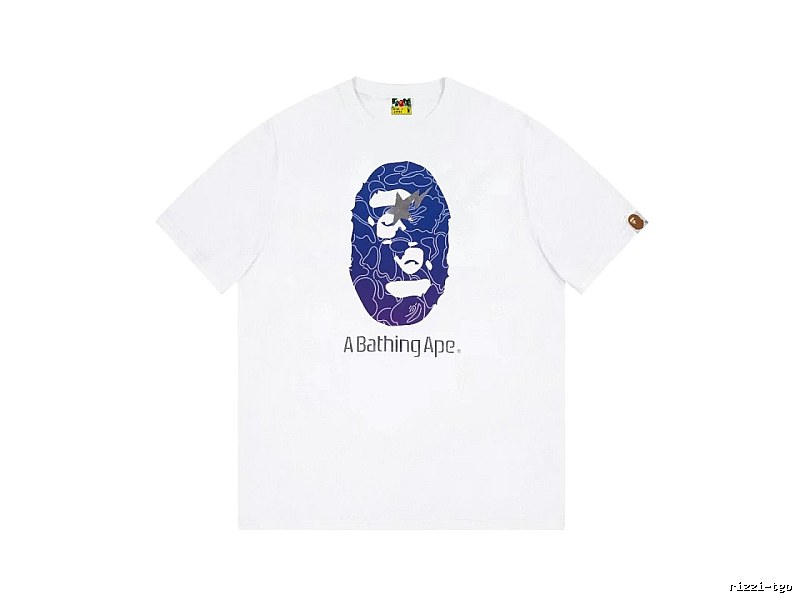Bape ape face print short-sleeved white T-shirt