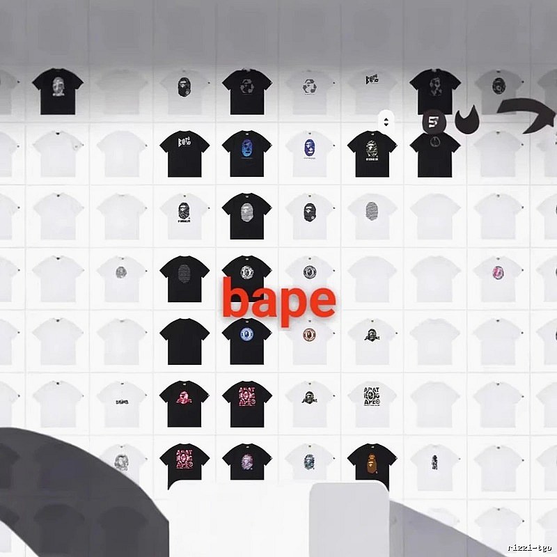 Bape Ape Head Black and White Trendy T-shirt