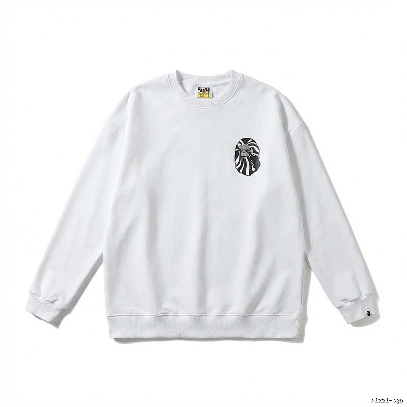 Bape Ape Head Minimalist Style White Sweatshirt