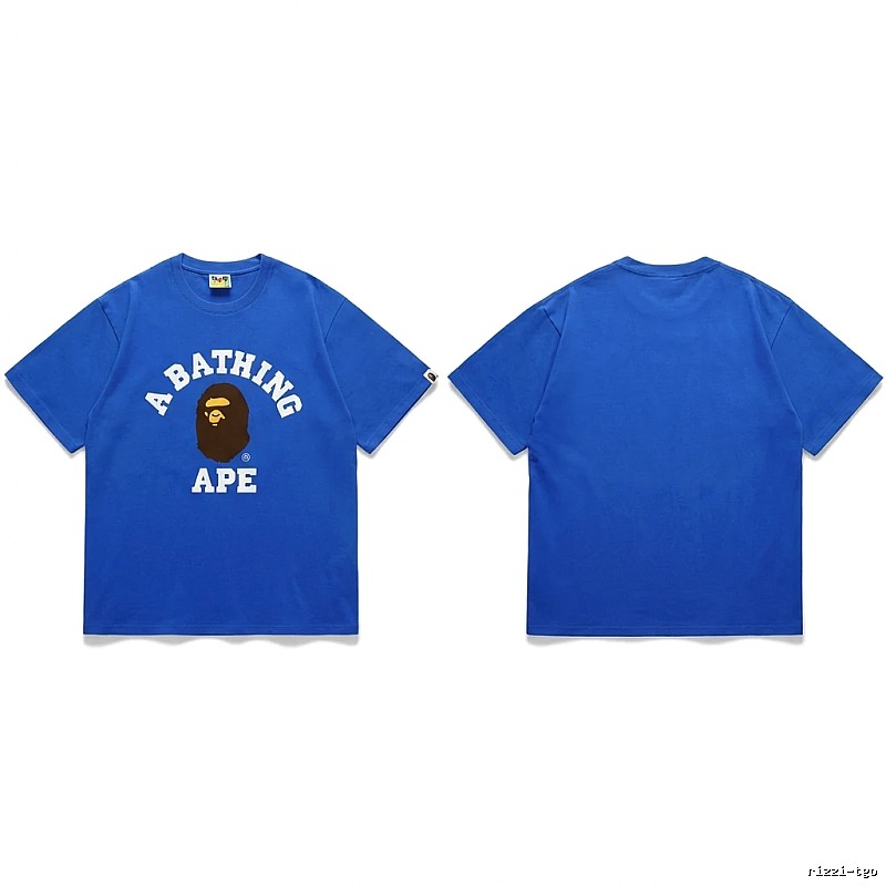 Bape Ape Head Simple Style Blue T-shirt