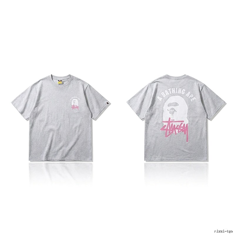 Bape Ape Head Trendy and Cool Style Gray T-shirt