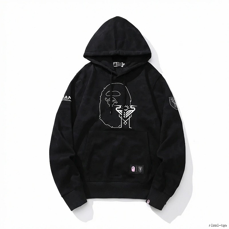 Bape Ape Man series trendy black hoodie