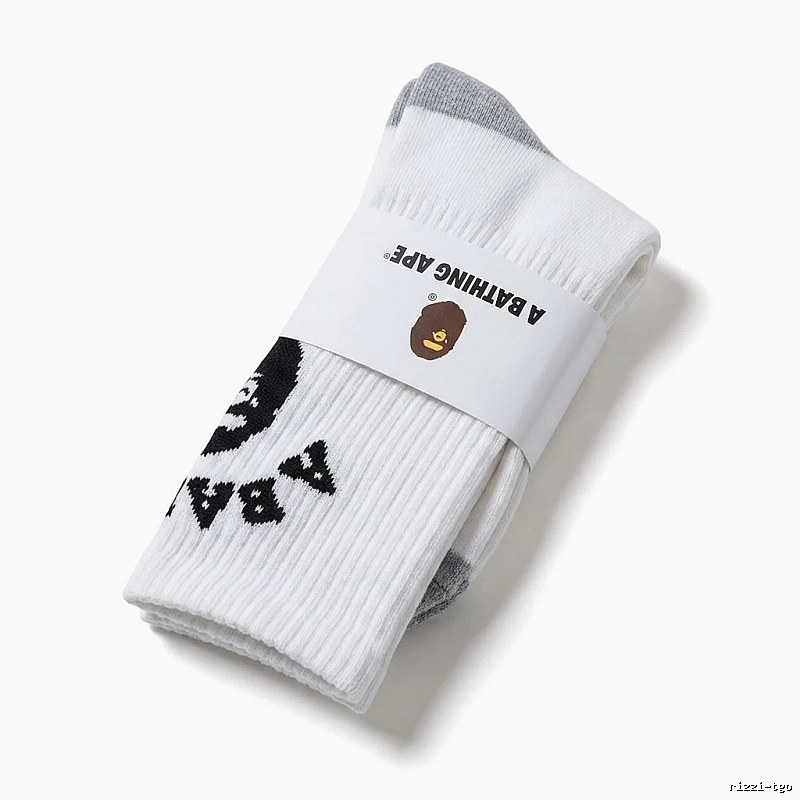 Bape Ape Man trendy brand white socks