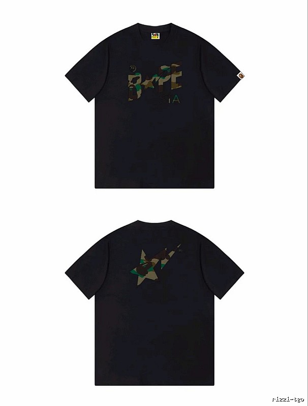 Bape camouflage style black T-shirt