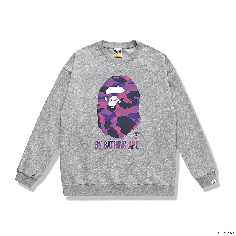 Bape camouflage-style grey sweatshirt