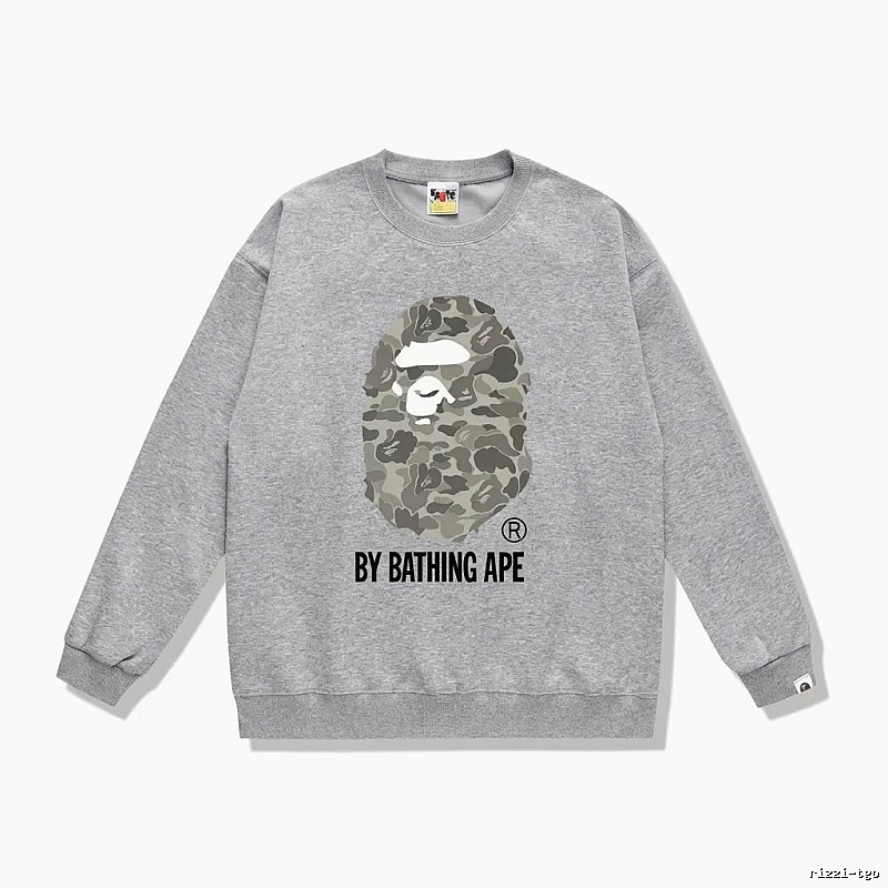 Bape camouflage-style grey sweatshirt