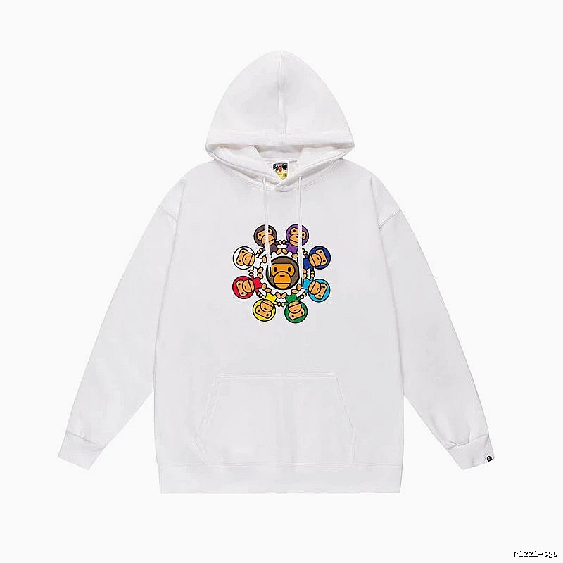 Bape cartoon trendy brand white sweatshirt