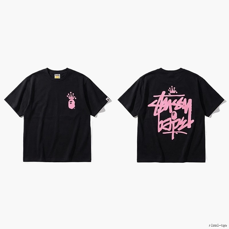 Bape Crown Graffiti Style Black T-shirt