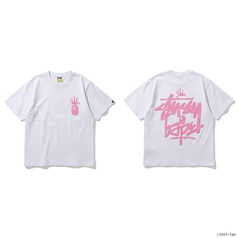 Bape Crown Graffiti Style White T-shirt