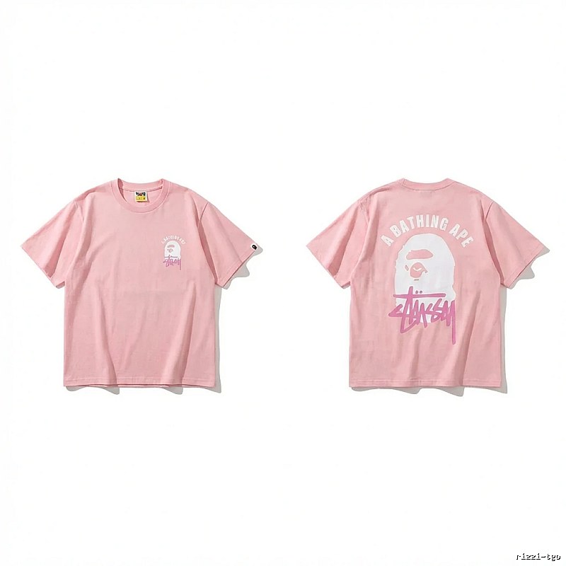 Bape trendy brand pink T-shirt