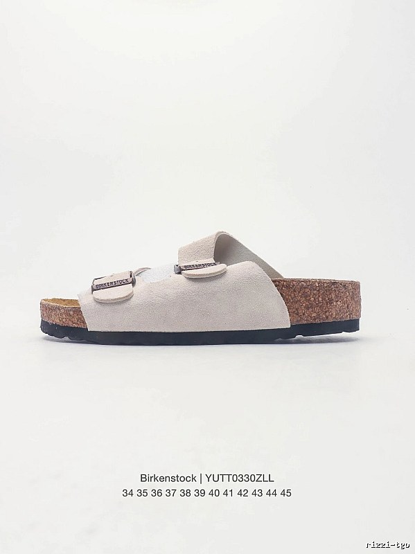 Birkenstock Double Buckle Casual Off-White Slide Sandals