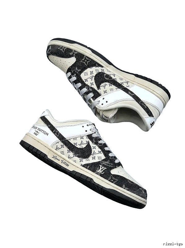 Black and White Trendy Shoes of Nike LV Co-branded Style