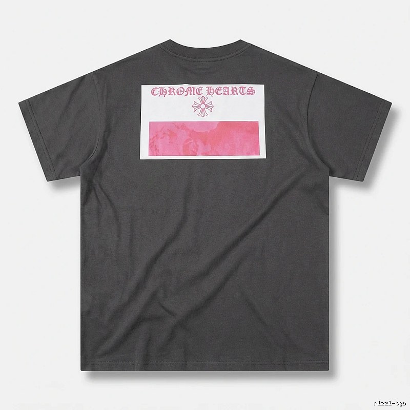 Black T-shirt with Chrome Hearts print style
