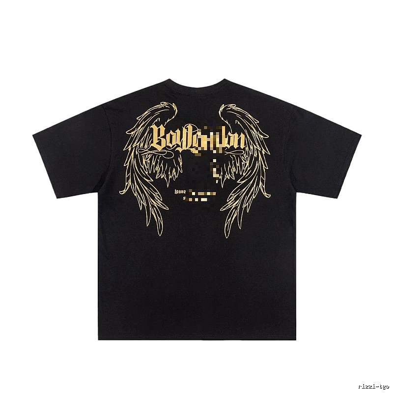BOY LONDON Gothic Style Black T-shirt with Gold Foil Wings