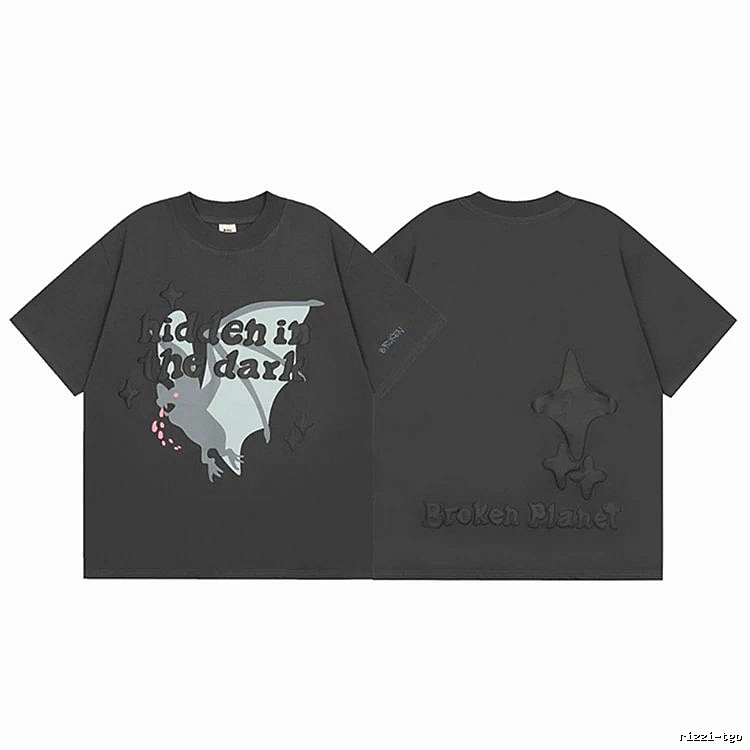 Broken Hearts Raised-Print Graphic Gray Black Style Bpi09 Graphic T-Shirt Daily Styling