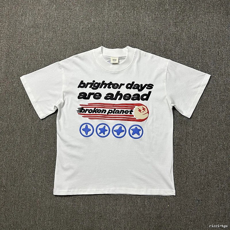 Broken Planet Resort Graphic T-shirt White Cotton Bold for Travel Looks