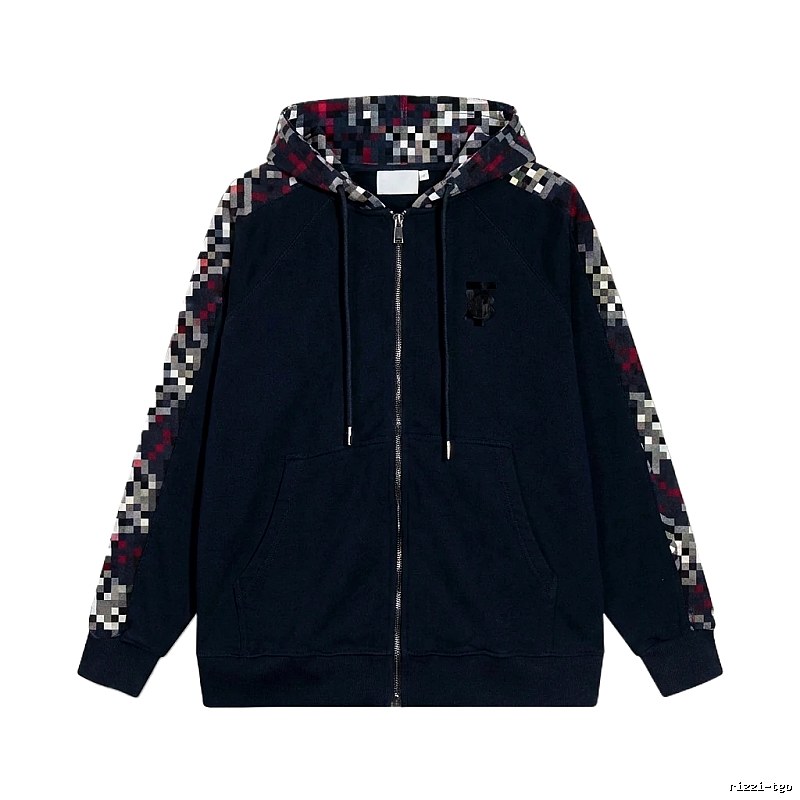 Burberry checkered fashion black coat