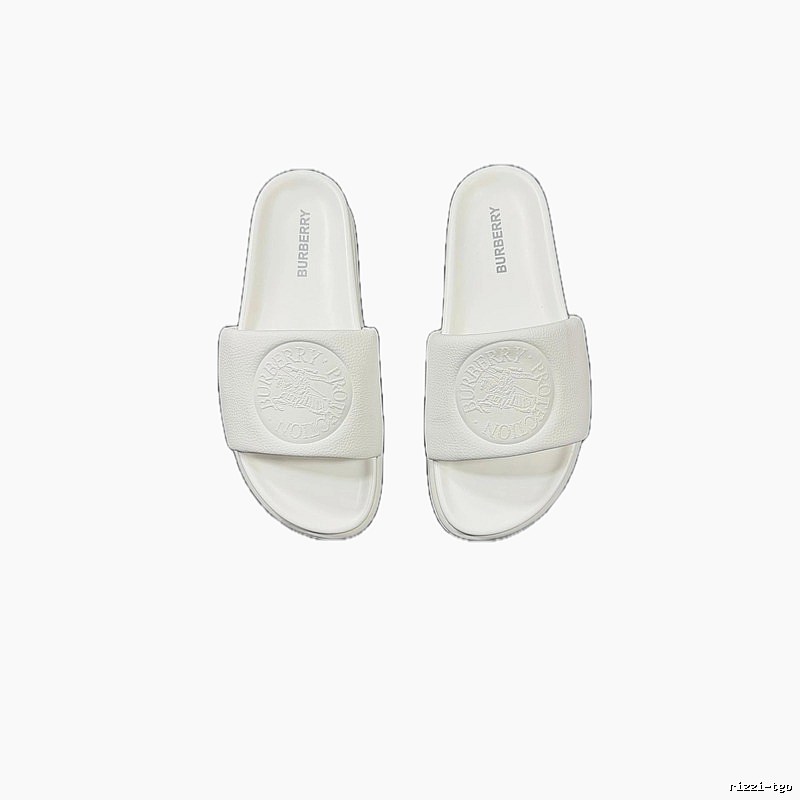 Burberry Embossed Warhorse Minimalist Style White Slides