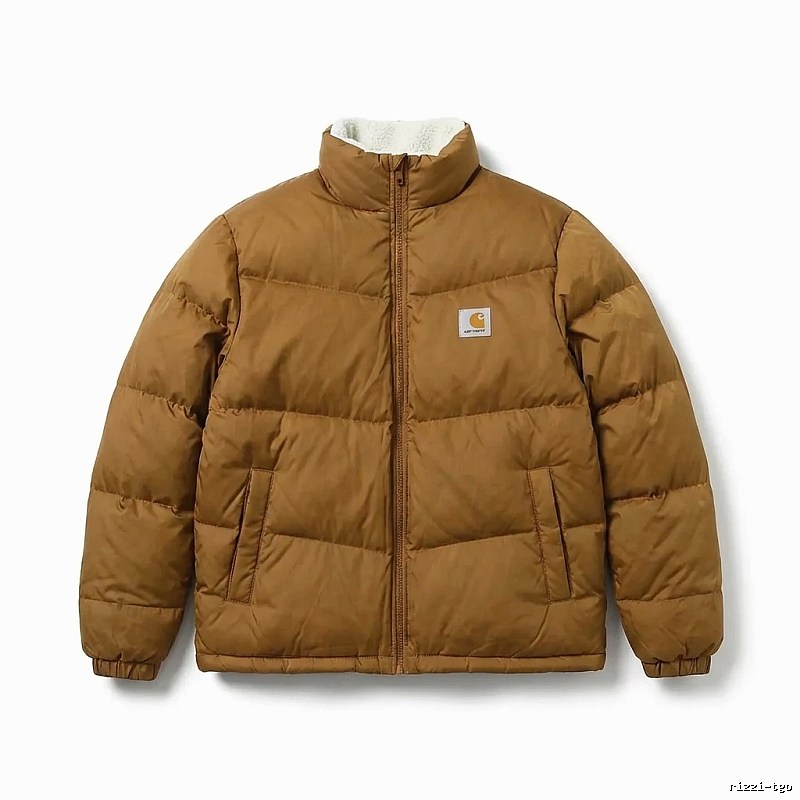 Carhartt workwear style khaki cotton-padded jacket