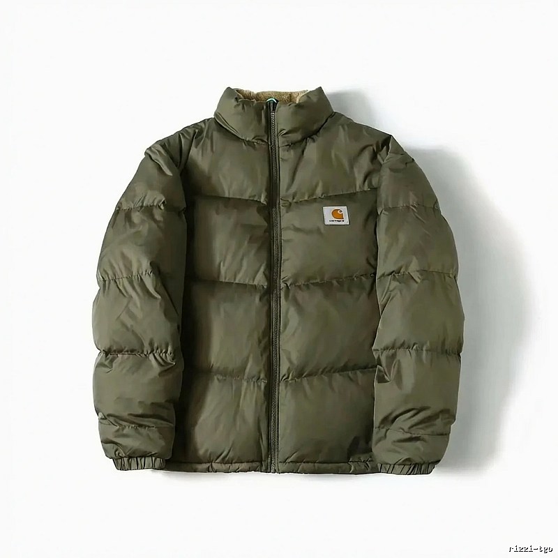 Carhartt workwear style olive green cotton-padded jacket