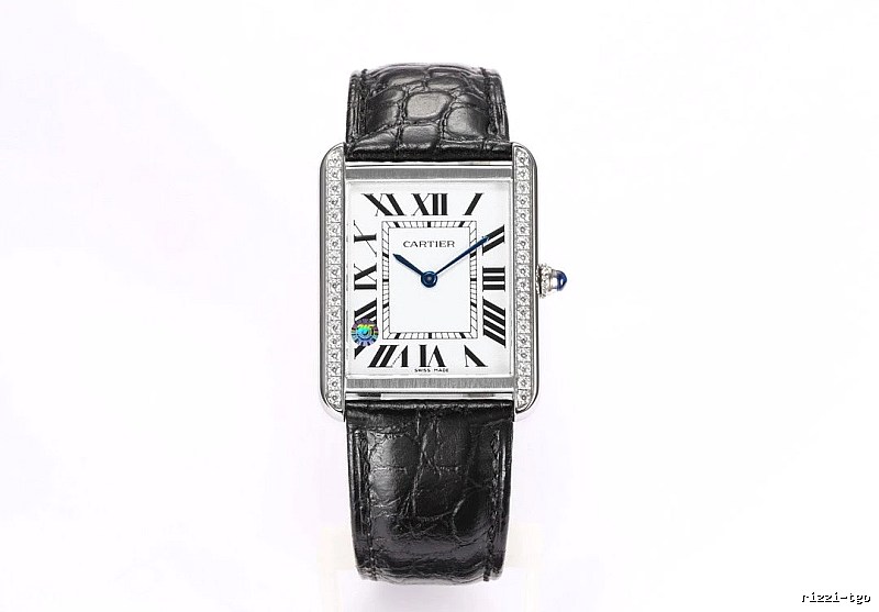 Cartier Tank-Style Dress Watch Travel Edit in Silver And Black